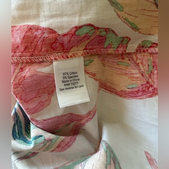 Nine West Off Shoulder Short Puff Sleeve Belted Tropical Floral Print Dress M - Picture 10 of 12